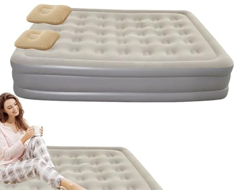 Materasso ad aria, ad aria gemello con pompa integrata | Campo da campeggio gonfiabile Pompa a doppio incasso,Pad di sonno pieghevole portatile automatico per escursionismo