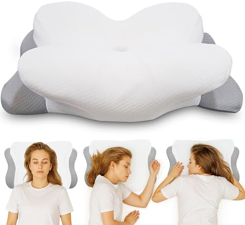 ARVOMA Almohada para Apnea del Sueño-Almohada Cervical de Espuma Viscoelástica Premium – Almohada Ergonómica para Dormir de Lado, Boca Arriba o Boca Abajo – Almohada para Cervicales y Cuello