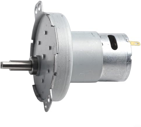 Motor de engranajes de repuesto para ahorrar espacio, lavadora simple JS50/280, motor plateado tipo 280 compatible con máquinas de lavandería plegables, comederos de mascotas y eléctricos (JS50)