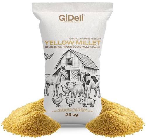 GiDeli Mijo amarillo 20 kg – Comida para periquitos de mijo – Comida para canarios y aves de compañía