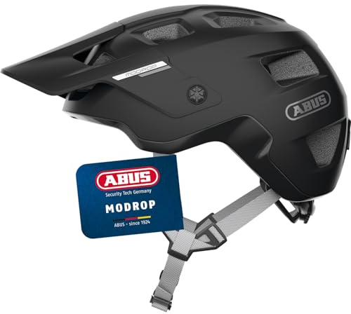 ABUS MTB-Helm MoDrop - robuster Fahrradhelm mit guter Belüftung für Mountainbiker - individuelle Passform - Unisex - Schwarz, L