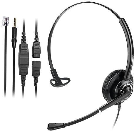 MAIRDI Telephone Headset with RJ9 Jack & 3.5mm Connector for Landline Deskphone Cell Phone PC Laptop, Office Headset with Microphone for Call Center, Work for Cisco Phone 7941 7965 6941 7861 8811