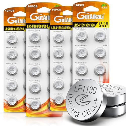 LR1130 Knopfzellen, Alkaline, AG10, 40 Stück