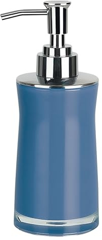 Spirella Seifenspender Sydney | mit Edelstahlpumpe | Flüssigseifen-Spender | Acryl | 200ml | Langliebig und Robust | Denim Blau