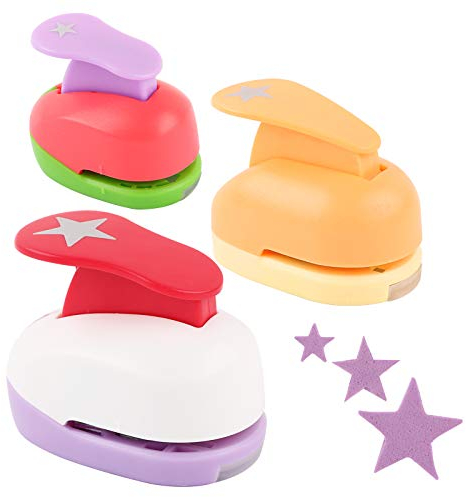 Stanzer Sterne 3 Stück Motivstanzer Papierstanzer Motivlocher Stanzer Set Ausstanzer 9mm 16mm 25mm für Papier DIY Scrapbook Fotoalbum Handwerk zum Basteln mit Papier