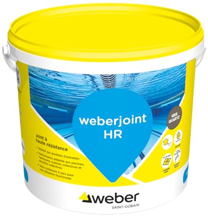 Joint de carrelage adapté piscine, Haute Résistance, Gris Quartz, Weberjoint HR 20KG, WEBER