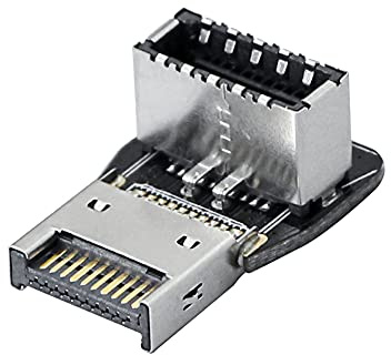 CERRXIAN 90 Degree USB Type E Adapter, Up Angle USB 3.2 Type E Male to Female Front Panel Internal Connector Adapter High Speed 10Gbps for USB C Header Motherboard(Up/A)