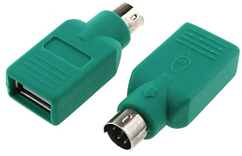 RLECS USB to PS2 Adapter 2PCS Green PS/2 Male to USB Female Converter Adapter for Mouse and Keyboard