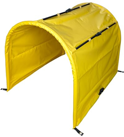 SPORTIKEL24 Tunnel con cappuccio senza fondo – 1 m di lunghezza, ø 80 cm – giallo – pieghevole e fissabile – conforme a VDH & resistente alle intemperie