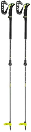 LEKI Guide Lite 2 Carbon Ski Poles, Dark Anthracite-Neon Yellow, 105-150 cm