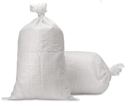 Vrysac - Saco Rafia para Escombros - 55x85 cm - Blanco - Pack 50 uds. - Saco para Piensos - Saco para Obra - Saco de Legumbres - Saco para Frutos Secos - Saco para Jardín - Saco para Poda