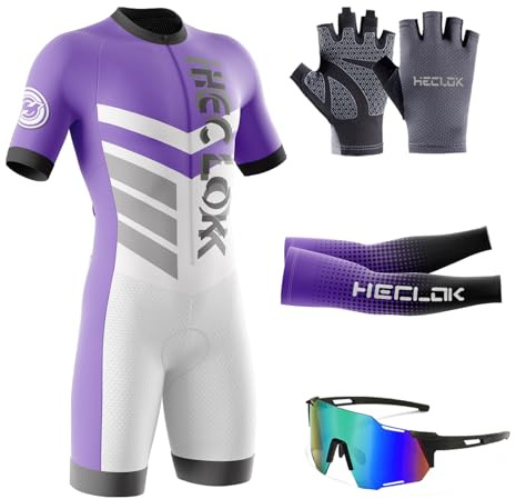 Mens Pro Trifonction Manches Courtes Triathlon Proche pour Le Racing Tri Suit，Course de vélo,vêtements de Cycliste-Rembourrée 9D,pour Course À Pied, Natation,Cyclisme Body