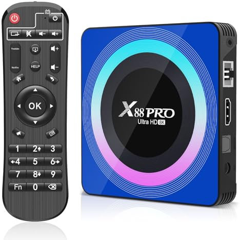 ADDCOLOR Android TV Box, Boitier TV Android 13 avec 2GB RAM 16GB ROM RK3528 Quad-Core 64bit Cortex-A53 Support 2.4/5.0GHz WiFi6 BT5.0 HD 8K 10/100M Ethernet HDMI 2.0