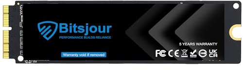 Bitsjour 512GB Interne SSD Festplatte Upgrade für MacBook Air A1465 A1466(2013-2015,2017), MacBook Pro Retina A1398 A1502(2013-2015), Originale Schnittstelle M.2 NVMe PCIe 3.0, mac OS vorinstalliert