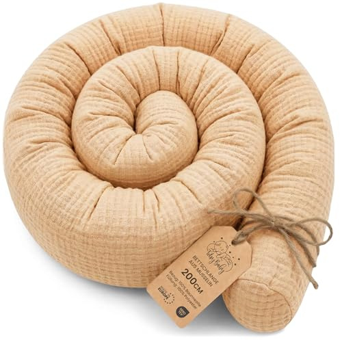 Kroppskudde Side Sleeper säng orm 200 cm Långkudde Rullkudde Sovkudde Nackrulle Sängkudde Mjuk Ergonomisk Tvättbart Överdrag Andningsbar Oeko-Tex Beige Musselin