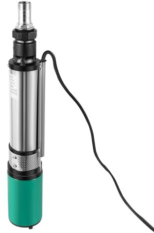 Pompa per pozzi profondi, 24 V, 320 W, 3 m³/h, altezza di mandata, 25 m, in acciaio inox, pompa a immersione elettrica, per case, terreni agricoli, giardini, ecc