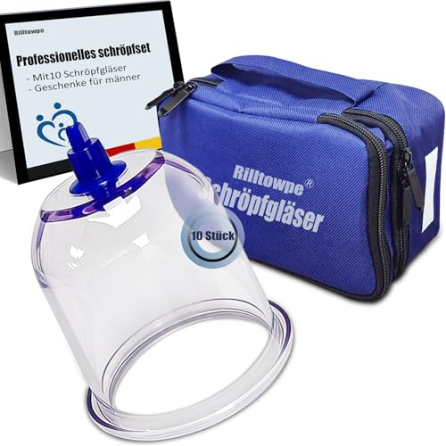 Schröpfset mit Vakuumpumpe,10 Stück Schröpfgläser, Cupping set für den ganzen Körper, Schröpfen für Muskelentspannung und Linderung von Müdigkeit, Wellness Geschenke für männer.