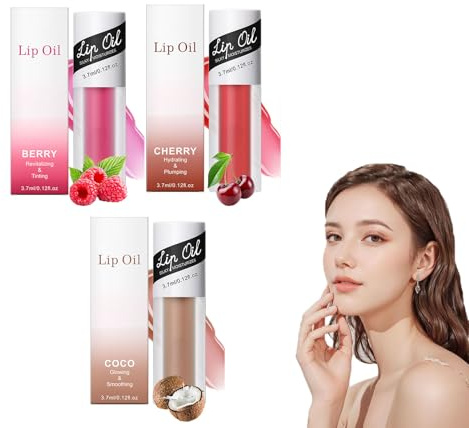 Clovey Korean Lip Oil Stain, Clovey Lip Oil Set for Girls, Plumping Hydrating, Hydrating & Lightweight Texture, Moisturizing High Shine Lip Gloss (G)