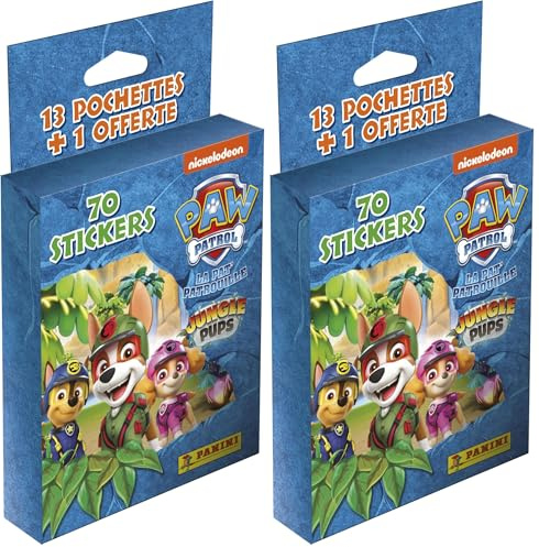 PANINI LA PAT'PATROUILLE Mission Jungle Blister 13 Pochettes + 1 Offerte (Lot de 2)