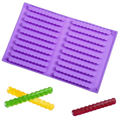 HJZHII Bakmatta för hundkex, 25,5 x 16,5 cm silikon bakmatta silikonform hundgodis 20 ränder bar silikonform hundar bakmattor godis bakmattor för gör-det-själv hundsnacks pinnar hundkex tuggpinnar