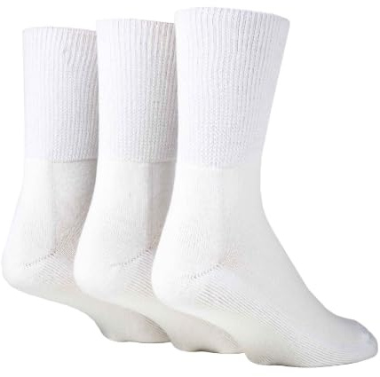 IOMI Footnurse - 3 Pack Unisex Extra Wide Bamboo Diabetic Socks | 4 Sizes | For Swollen Feet & Legs | Smooth Toe Seam | Cushioned Foot