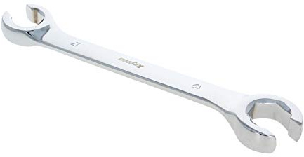 Utoolmart 17 x 19 mm doppio aperto tubo chiave a cricchetto in acciaio al carbonio a doppia testa svasata set di chiavi per auto e utensili manuali 1 pz