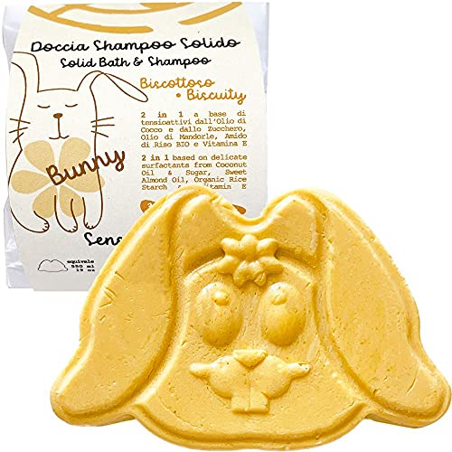 Senso Naturale Shampoing Solide Douche Bain Enfant à l'Huile de Coco, Huile d'Amande, Amidon de Riz Bio et Vitamine E, Hydrate la Peau et Démêle les Cheveux, Idéal pour Usage Quotidien, 100% Naturel