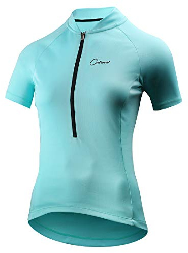 CATENA Maglia da Ciclismo da Donna a Maniche Corte Maglia da Ciclismo Mountain Bike Top Maglia da Ciclismo Pantaloncini da Bici MTB Bici da Strada Traspirante ad Asciugatura Rapida Monocromatica