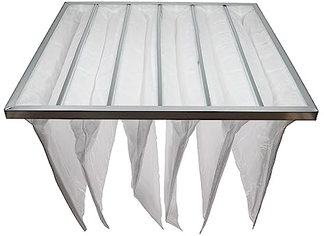 vhbw Taschenfilter für Klima- und Lüftungsanlagen - Filter G4, 59,2 x 59,2 x 36 cm, Weiß