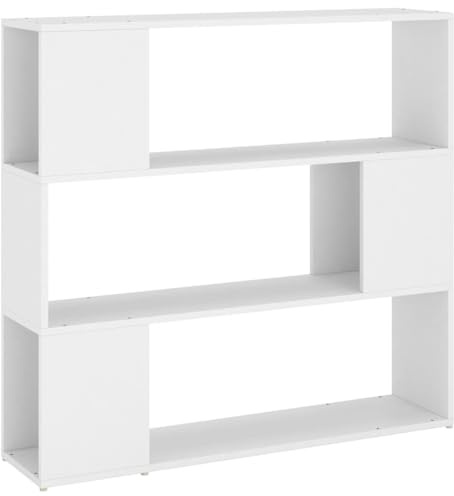vidaXL Estantería Divisor de Espacios Armario Estante Separador Partición Pantalla de Privacidad Mueble Librería Blanco 100x24x94 cm