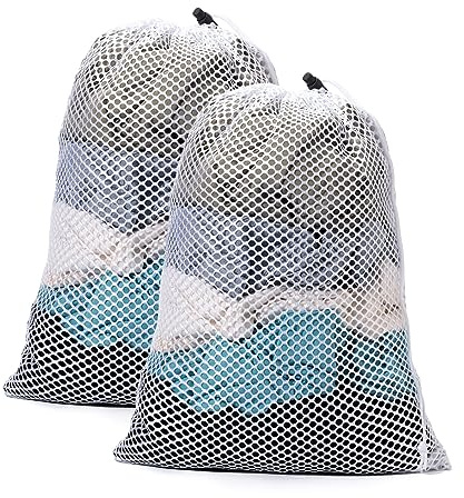 DoGeek 30 x 40 cm 2 Pezzi Rete per la biancheria per lavatrice, sacco per la biancheria Sporca Viaggio, per abbigliamento esterno, lingerie, calze, collant, calze, bianco