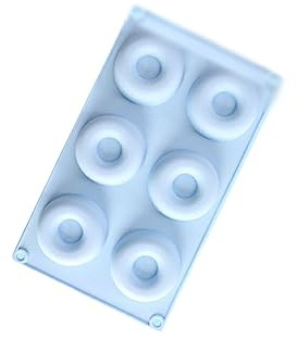 WNDUOKXH Molde de Silicona para rosquillas de 6 cavidades, Molde para Hornear Pasteles y Chocolate, decoración DIY, Molde para postres y Galletas de Cocina para Bar de Fiestas, Azul Claro