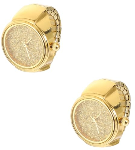 HOMSFOU 2st Ringuhr Quarz-fingeruhr Paare Fingerringe Für Geschenk Für Bewegungsring Uhr Geschenke Für Persönlichkeit Fräulein Fall Normaler Glasspiegel