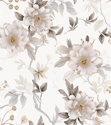 myforHD Självhäftande Tapet Blommor Tapet Tapet Möbeldekal Vattentät Avtagbar Retro Stil Vinyl PVC Dekorativ Väggdekal Vardagsrum Tapet Sovrum