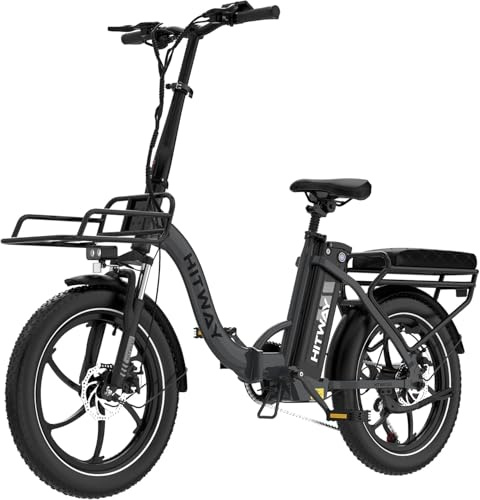 HITWAY Bici Elettrica, Bicicletta Elettrica da 36V 15.6Ah, 250W E Bike da 20 pollici, Autonomia 70-150km, 7 Velocità, Controllo APP, Bici Elettrica Pieghevole BK6SL