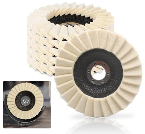 5 discos pulidores de 125 mm, de fieltro, para pulir y pulir barniz, acero inoxidable, madera, plástico