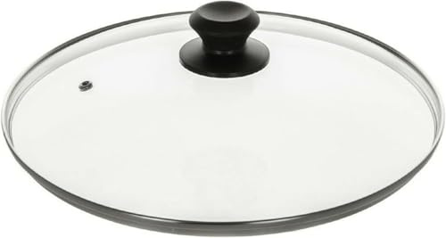 Universal Tempered Glass Lid Replacement Cover for Frying Pans, Saucepans, Pots, Skillets, and Casseroles – Vented Lid, Heatproof Knob with Screws (40cm)