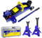 Cric hydraulique rouleur 2T + 2X chandelles d'essieu 3T- Chandelles de Levage Réglable en Hauteur - pour Voiture, SUV, Caravane et Camping-Car