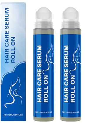 Suero para el crecimiento del cabello, masaje enrollable para el crecimiento del cabello, mantiene el cuero cabelludo limpio y no graso, mejora el brillo del cabello para mujeres y hombres (2 unidades