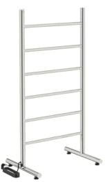 Natural Free Standing 6 Bar 20in Heated Towel Rail with PTSelect Switch