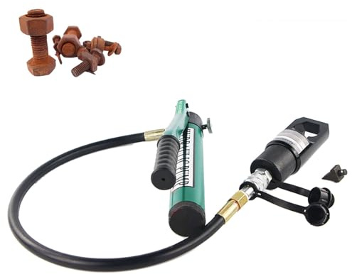 COYEUX Casse-écrous hydraulique, extracteur d'écrous à Fente Robuste 12T, avec Pompe à Main et Grande/Petite Lame, pour Retirer Les écrous rouillés, cassés ou endommagés