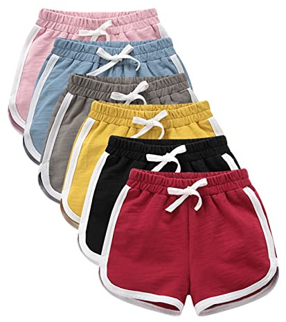 Boys Girls PE Shorts Kids Cotton Running Athletic Shorts Summer School Gym Sports Football Volleyball Pants with Drawstring Elastic Waist Beach Trousers Activewear (Pink, 13-14 Years)