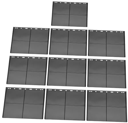 VILLCASE Álbum de Sellos 10 Páginas Negras de Pvc Doble Cara, Hojas para Colección de Sellos, Inserciones de 9 Agujeros, Almacenamiento Seguro para Monedas y Billetes, Material Resistente