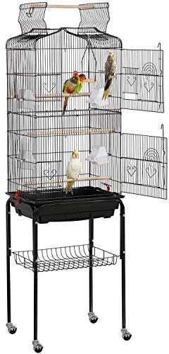 Yaheetech Vogelkäfig Vogelbauer Vogelvoliere Käfig Bauer Vogelhaus Vogel Wellensittich Kanarien 46 x 35 x 162,5 cm