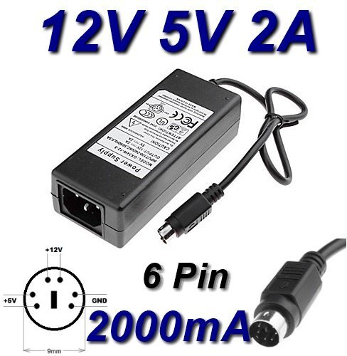 Top Chargeur * Adaptateur Secteur Alimentation Chargeur 12V 5V 2A 6 PIN pour Boîtier pour Disque Dur Externe ICY Box IB-3221StU-B