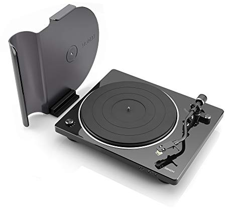 Denon DP-450USB Semi-Automatic Analog Vinyl Record Player Turntable, USB Output for Recording, Speed Auto Sensor, Curved Tonearm, 33 1/3, 45, 78 RPM (Vintage) Speeds, Superior Audio, Black