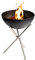 höfats - Bowl Feuerschale mit Dreibein - Outdoor Feuerstelle und Plancha Grill, mit Grillrost nutzbar - kippbarer Feuerkorb für Garten und Terrasse - Stahl emailliert - schwarz, Ø 57 cm