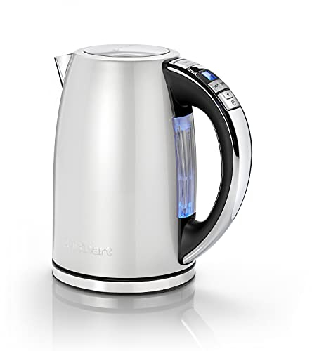 Cuisinart Hervidor eléctrico con jarra Multi-Temp | Ebullición rápida, 3KW | Sin cable | 1,7L de capacidad | Temperatura ajustable | Filtro antical lavable y extraíble | acero inoxidable cepillado