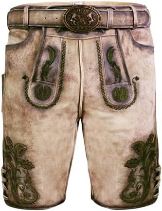Edelnice Trachtenmode hochwertige Kurze Trachtenlederhose aus Ziegenleder Michael