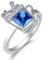 JewelryPalace Kaltes Getränk Prinzessschliff 1.9ct Blau Zirkonia Erstellt Spinell Ring Damen, Damenring Cocktail mit Stein Schmuck Set, Silber Ringe 925 Frauen,Ring Promise Schmuck Mädchen Geschenk 57